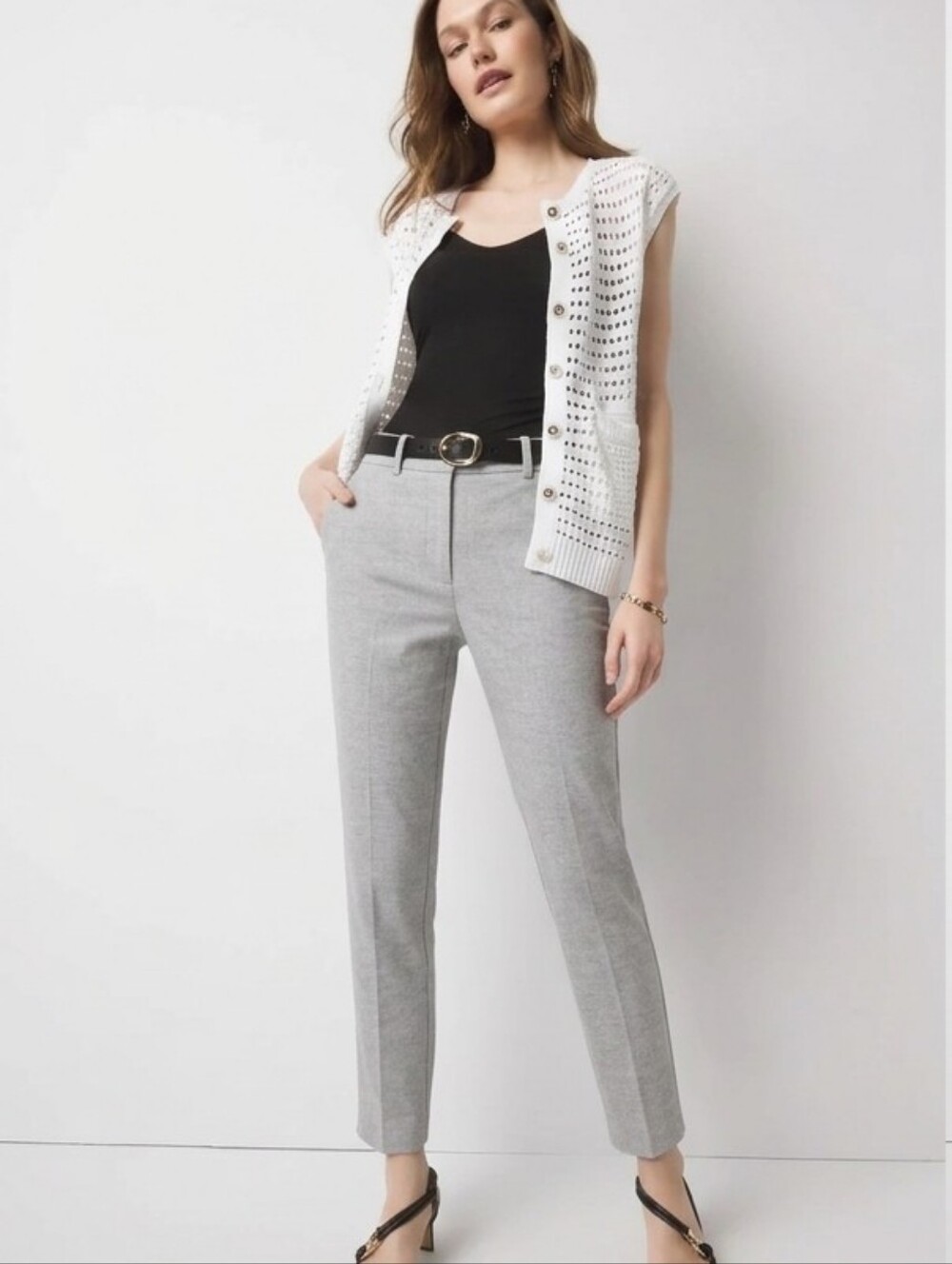 White House Black Market Slim Leg Ankle Pants 6 Curvy Short